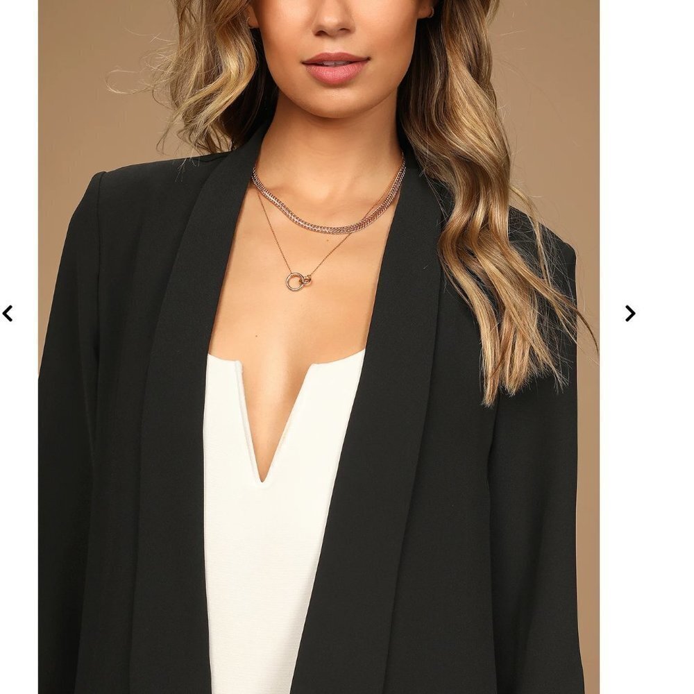 Lulus Miss Punctuality Black Lightweight Blazer - Picture 4 of 8